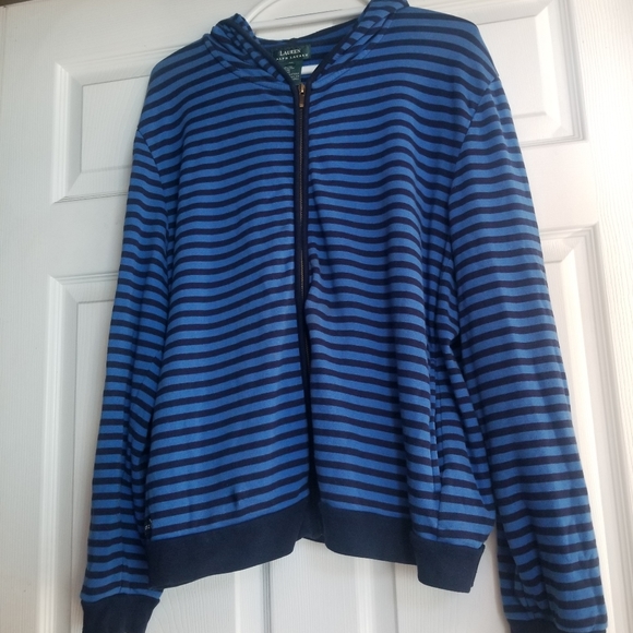 Lauren Ralph Lauren Sweater Zipper Striped Men's - Picture 1 of 8